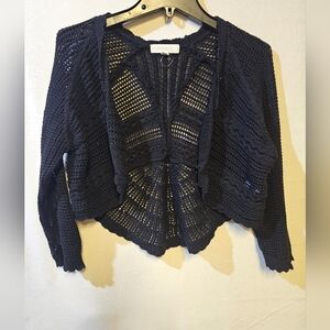 Peyote Black Open-Knit Women's Shrug